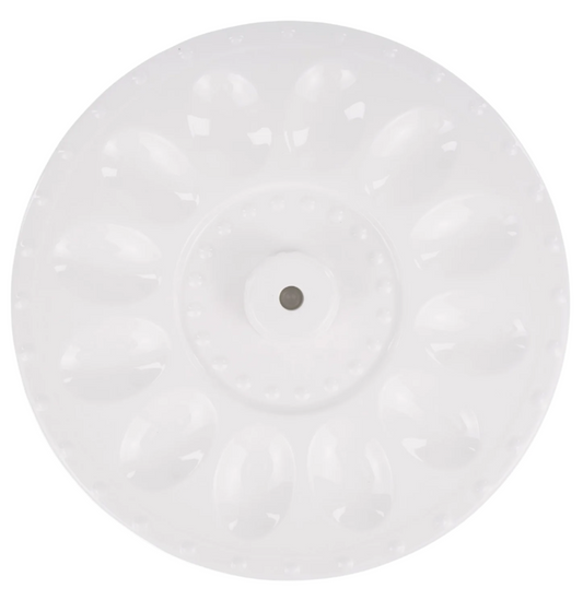 White Detailed Egg Plate