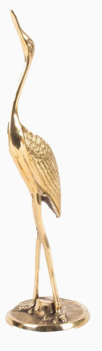 Crane Brass Statue