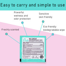 Load image into Gallery viewer, LA Fresh No Sweat Antiperspirant Wipes Individual Wrapped
