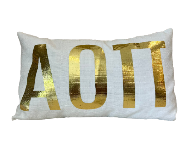 Sorority Gold Foil Greek Letter Lumbar Pillow