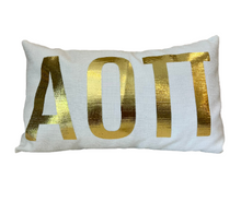 Load image into Gallery viewer, Sorority Gold Foil Letter Pillow
