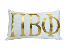 Load image into Gallery viewer, Sorority Gold Foil Letter Pillow
