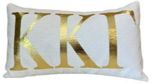 Load image into Gallery viewer, Sorority Gold Foil Letter Pillow
