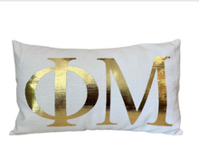 Load image into Gallery viewer, Sorority Gold Foil Letter Pillow
