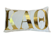 Load image into Gallery viewer, Sorority Gold Foil Letter Pillow
