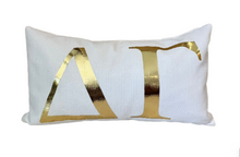 Load image into Gallery viewer, Sorority Gold Foil Letter Pillow
