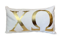 Load image into Gallery viewer, Sorority Gold Foil Letter Pillow
