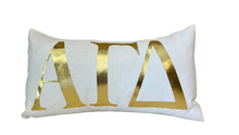 Load image into Gallery viewer, Sorority Gold Foil Letter Pillow
