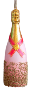 Glitterville Champagne Bottle Ornament-Resin