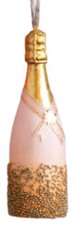 Glitterville Champagne Bottle Ornament-Resin