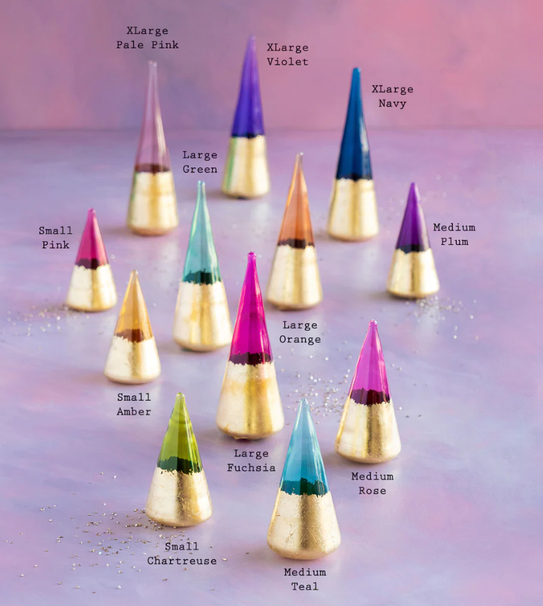 Glitterville Rainbow Gold Leaf Cone Tree