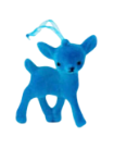 3" Flocked Deer Ornament