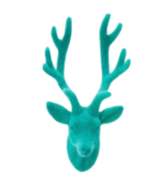 Flocked Deer Bust Wall Mount
