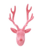 Flocked Deer Bust Wall Mount