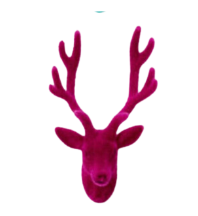 Flocked Deer Bust Wall Mount