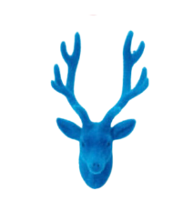 Flocked Deer Bust Wall Mount
