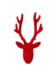 Flocked Deer Bust Wall Mount