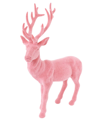 Flocked Pink Deer