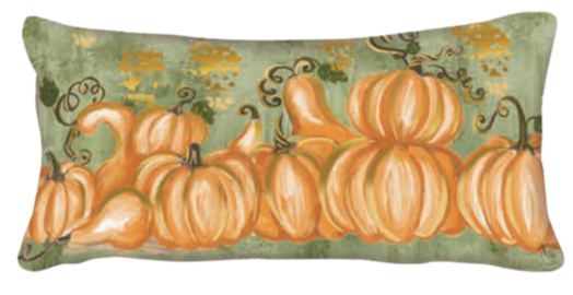 Gold Foil Orange Pumpkin Lumbar