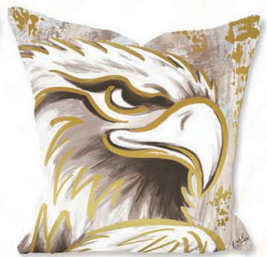 Eagle Pillow with Gold Foil