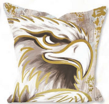 Load image into Gallery viewer, Bulldog Pillow Neutral with Gold Foil Accents
