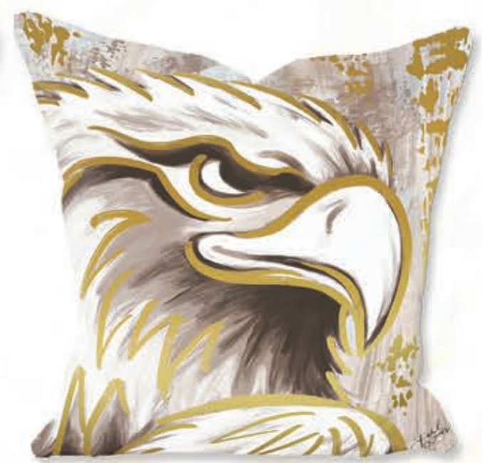 Eagle Pillow with Gold Foil