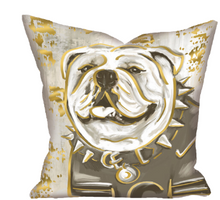 Load image into Gallery viewer, Bulldog Pillow with Gold Foil Accents
