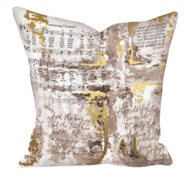 Golden Amazing Grace Cross Pillow