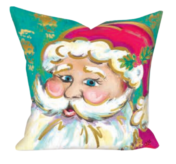 Classic Santa in Pink Gold Foil Pillow