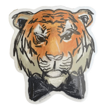 Load image into Gallery viewer, Vinyl Sticker Tiger Wearing a Bow Tie
