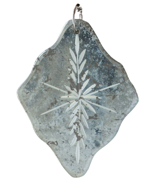 Antique Mirror Diamond Shape Drop Ornament