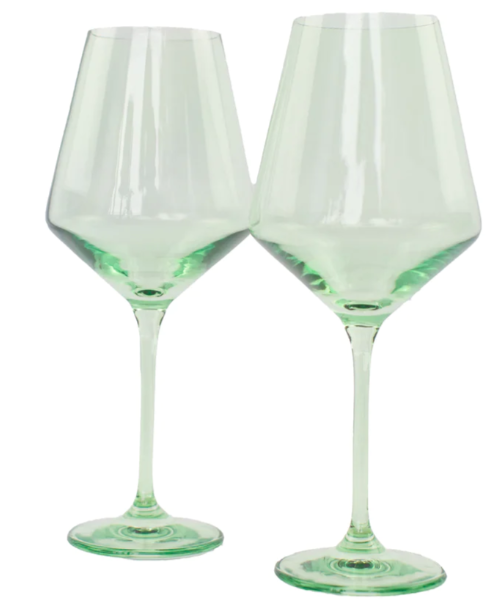 Estelle Mint Green Wine Stemware Set of 2