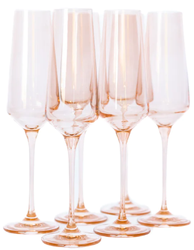 Estelle Blush Pink Champagne Flute Set of 6