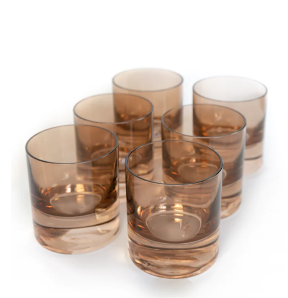 Estelle Amber Smoke Rocks Glasses Set of 6