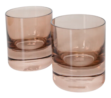 Estelle Amber Smoke Rocks Glasses Set of 2