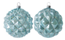 Load image into Gallery viewer, Northern Sky Blue Geo Pattern Glass Ornament
