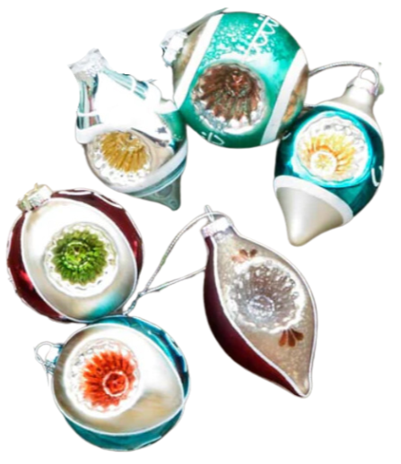 Vintage-Style Glass Reflector Ornaments