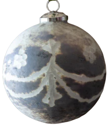 Frosted Mercury Glass Ball Ornament