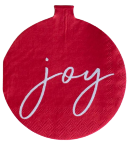 Joy Ornament Shaped Cocktail Napkins
