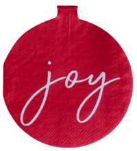 Load image into Gallery viewer, Joy Ornament Shaped Cocktail Napkin
