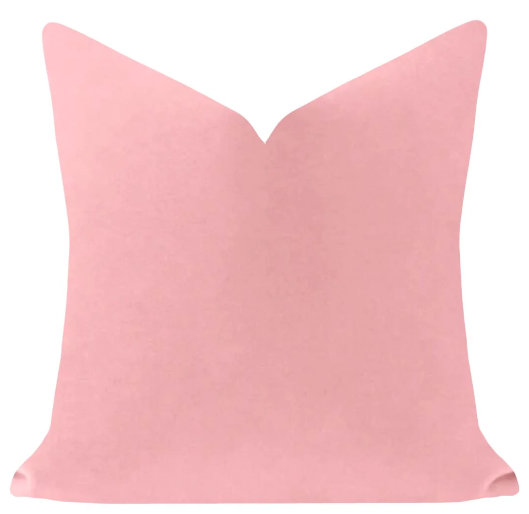 Laura Park Blush Pink 22x22 Solid Velvet Pillow