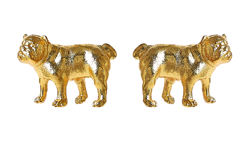 Bulldog Stud Gold Earring