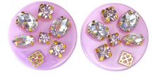 Load image into Gallery viewer, Resin Rainbow Studs with Crystals
