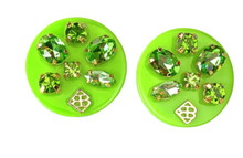 Load image into Gallery viewer, Resin Rainbow Studs with Crystals
