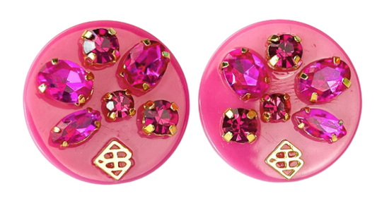 Resin Rainbow Studs with Crystals