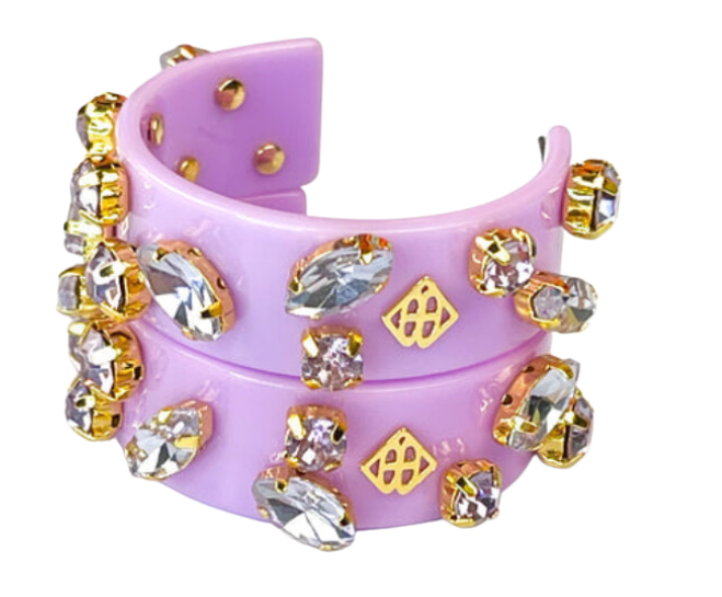 Resin Rainbow Chunky Hoops with Crystals