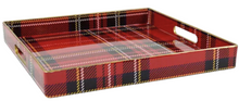 Load image into Gallery viewer, Red Plaid Square Tray
