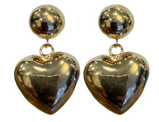 Heart Earring Puffy Gold