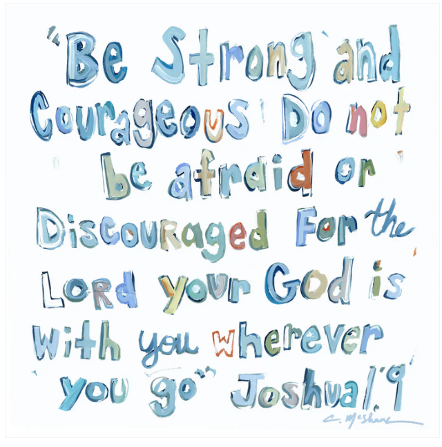 Acrylic Verse Joshua 1:9 in Blues