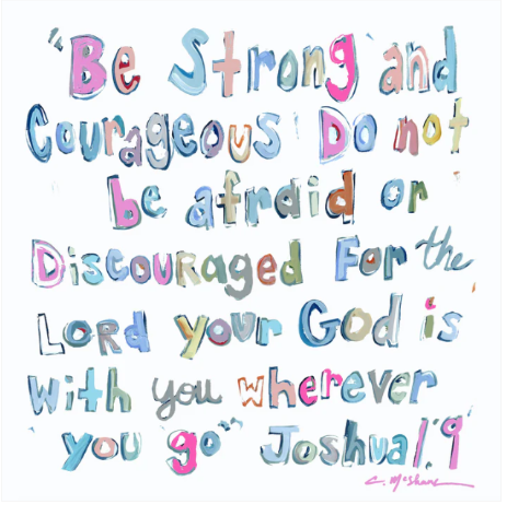 Acrylic Verse Joshua 1:9 in Pinks